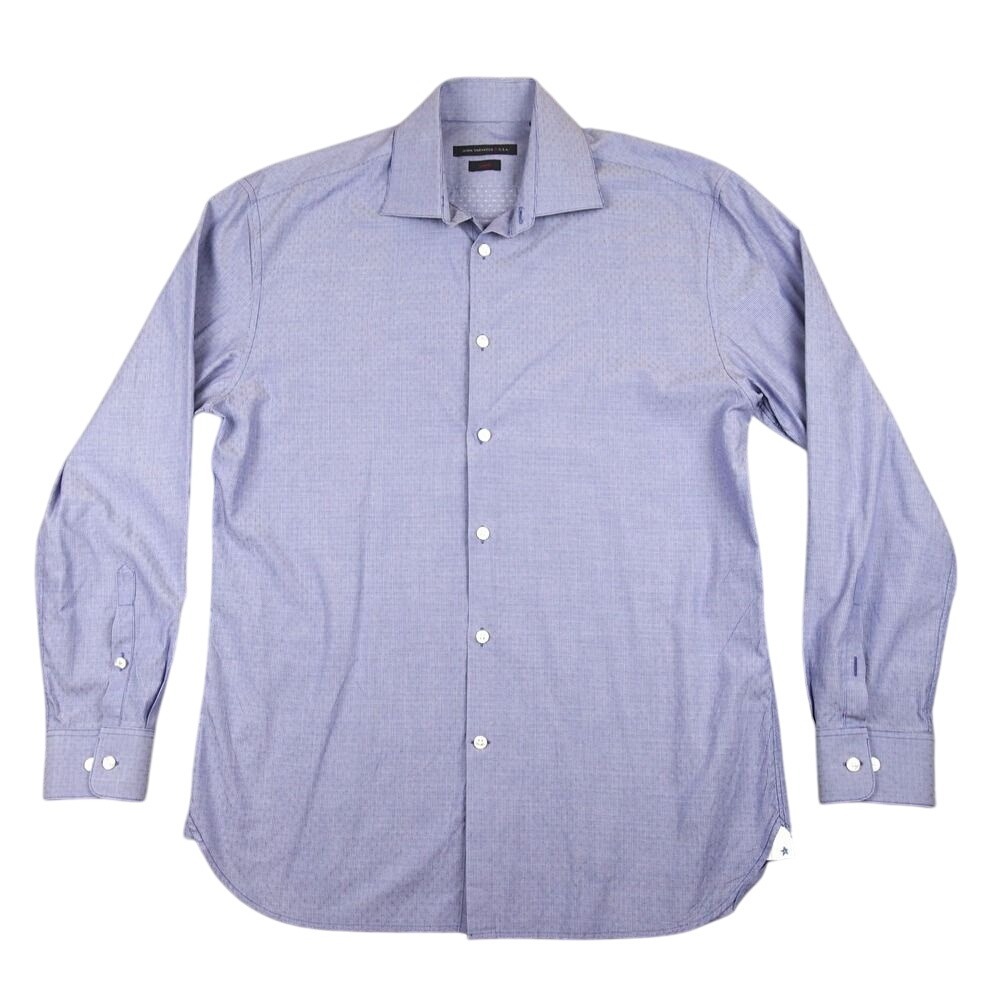 John Varvatos Star USA Button Up Shirt Men's‎ Sz M 15.5 32/33 Geometric Lavender